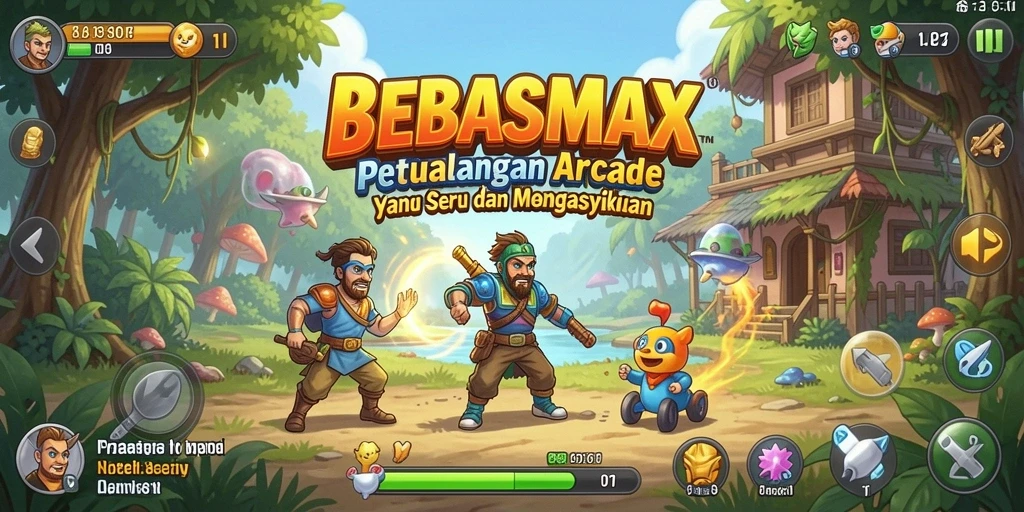 Tampilan gameplay seru dari BEBASMAX dengan aksi penuh warna.