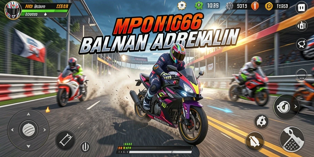 Tangkapan layar MPO666 menampilkan adrenalin balapan motor yang mendebarkan.